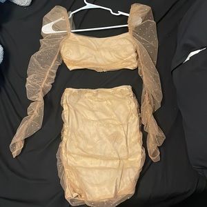 Fashion Nova Mesh Mini Skirt set